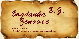 Bogdanka Zenović vizit kartica